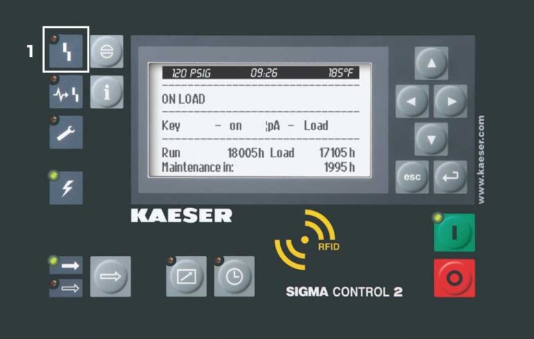 señal de alarma en sigma control 2 de kaeser